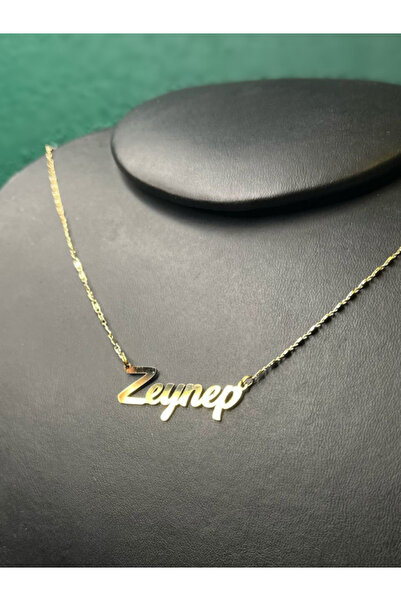 Tuana Trend Kişiye Özel İsim Kolye Özel Tasarım Yüksek Kalite Çelik Gold Renk Kişiselleştirilebilir Hediye