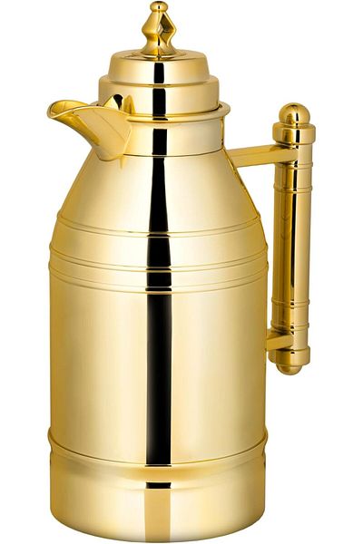 ALSAIF Coffee And Tea Vaccum Flask In Gold / Leak-proof And Keeps Drinks Hot 1 Liter