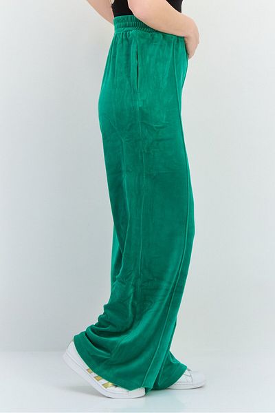NIA Women Regular Fit Wide Leg Solid Sweatpants Pants, Green