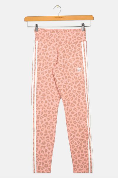 adidas Kids Girl Sportswear Fit Animal Print Training Leggings, Pink