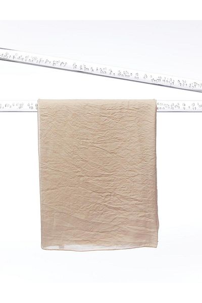 Kayra Hexagon Monogram Jacquard Viscose Woven Shawl Beige