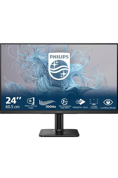 Philips Monitor LCD VA LED Philips 23.8" 24E2N1100LB, Full HD (1920 x 1080), VGA, HDMI, 100 Hz, 4 ms (Negru)