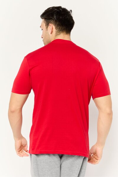 Lotto Men Sportswear Fit Short Sleeve Outdoor T-Shirts, Red/White