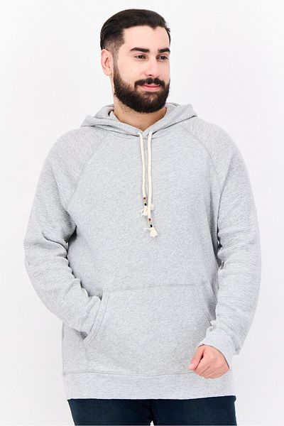True Grit Men Hooded Heather Long Sleeve Sweatshirt, Grey