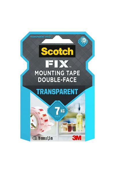 3M Scotch Fix Double-Face Transparent Mounting Tape (19 mm x 1.5 m)