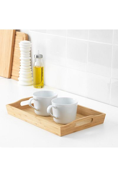 IKEA Fruktskal Bamboo Tray 35x23 Cm Natural Wooden Serving Tray