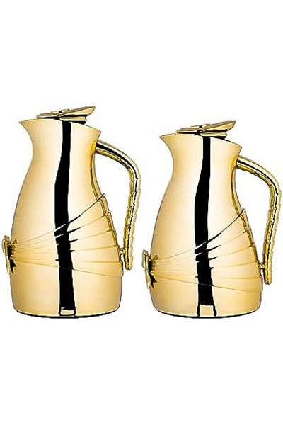 ALSAIF Coffee And Tea Vaccum Flask Set In Gold / Leak-proof And Keeps Drinks Hot 1.0/0.7 Liter