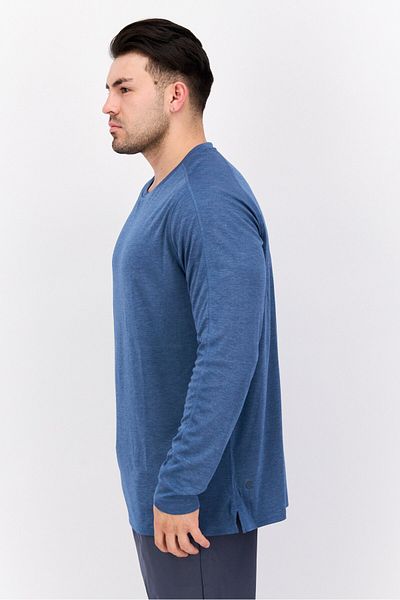 Champion Men Sportswear Fit Heather Long Sleeve Training T-Shirt, Blue