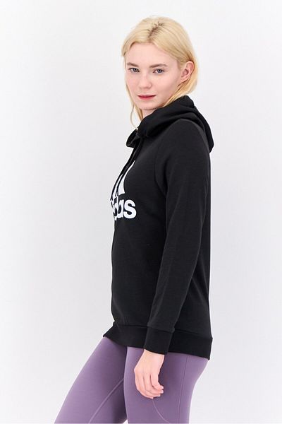adidas Women Sportswear Fit Long Sleeve Outdoor Hooded Sweatshirt, Black