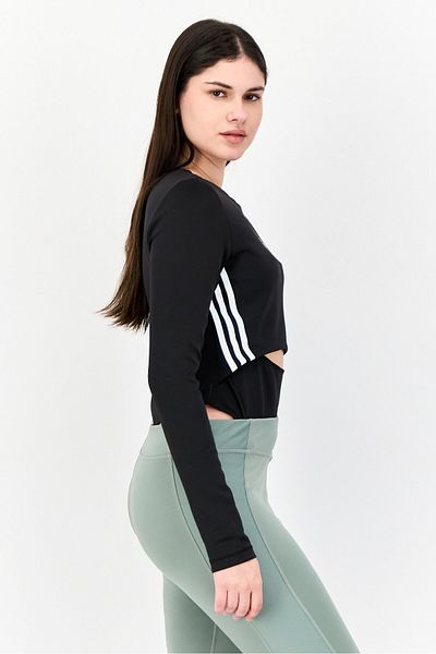 adidas Women Sportswear Fit Long Sleeves Training Bodysuits, Black