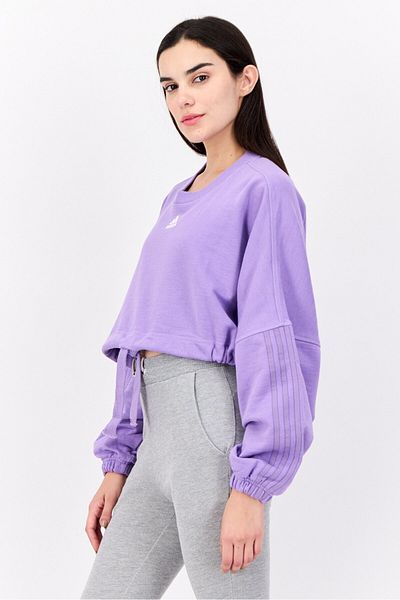 adidas Women Sportswear Fit Long Sleeves Outdoor Sweatshirt, Purple