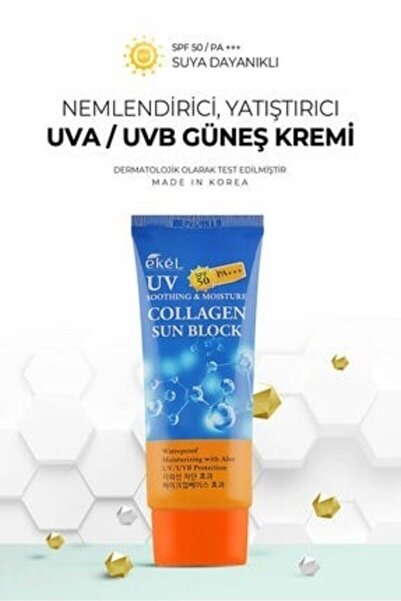 EKEL KOREA Collagen Özlü Nemlendirici ve Yatıştırıcı Suya Dayanıklı Uva/uvb S...