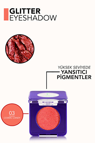 Flormar Metaglam Kremsi Dokulu & Yüksek Pigmentli Yoğun Işıltılı Göz Farı-003 Cosmıc Candy-8682536080446