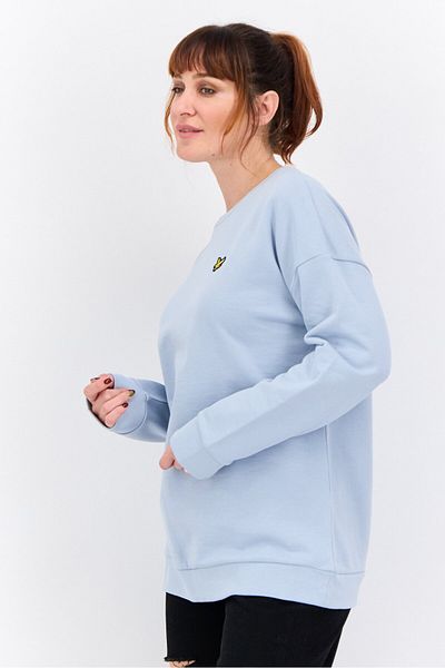 Lyle & Scott Women Over Size Long Sleeve Brand Logo Sweatshirt, Blue