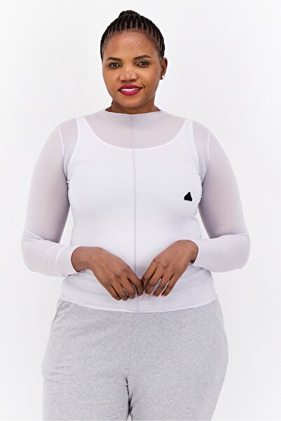 adidas بلوزة رياضية نسائية بأكمام طويلة، لون أرجواني فاتح