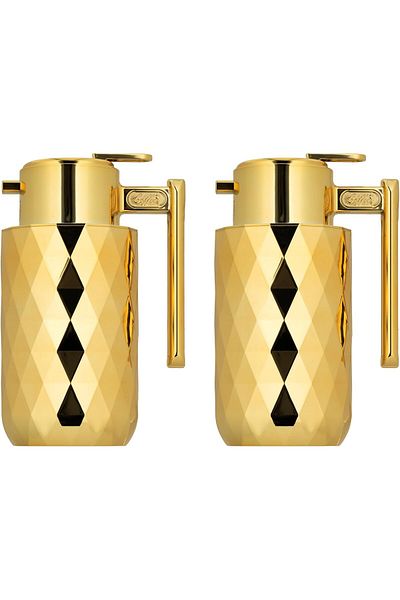 ALSAIF Coffee And Tea Vaccum Flask Set In Gold / Leak-proof And Keeps Drinks Hot 1.0/1.0 Liter