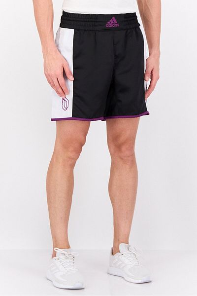 adidas Men Sportswear Fit Brand Logo Basket Ball Shorts, Black/White