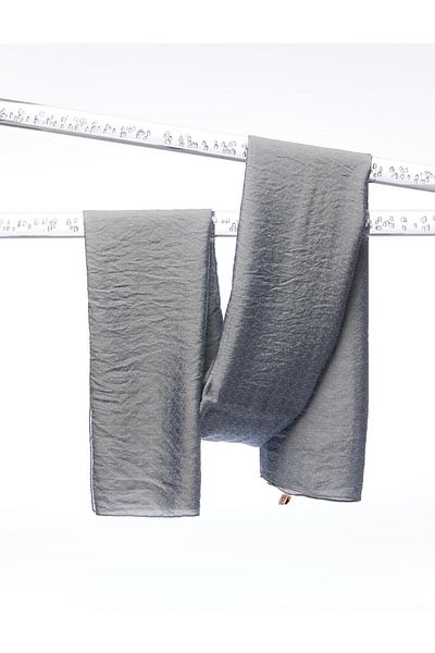 Kayra Gray Mini Monogram Jacquard Viscose Shawl