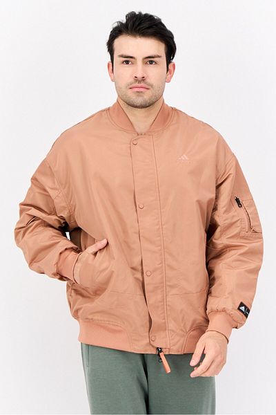 adidas Men Sportswear Fit Long Sleeves Outdoor Jacket, Warm Brown
