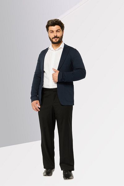 Emporio Armani Men Regular Fit Textured Formal Blazer, Navy
