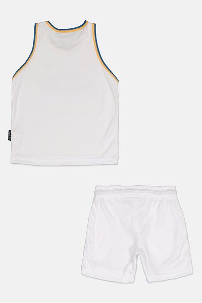 Brooklyn Toddlers Boy 2 Piece Graphic Print Jersey Set, White