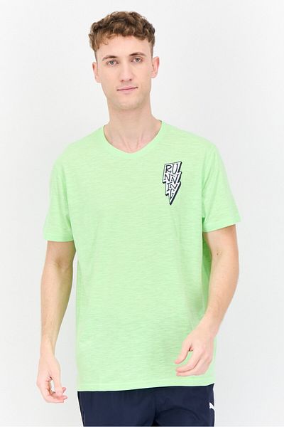 Puma Men Sportswear Fit Short Sleeve Running T-Shirt, Lime Green