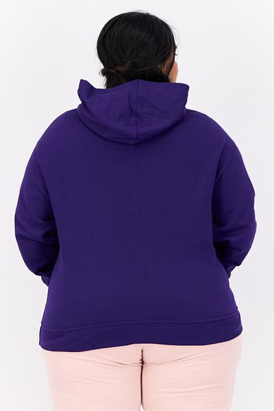 Champion Women Plus Size Long Sleeves Outdoor Sweatshirt, Purple