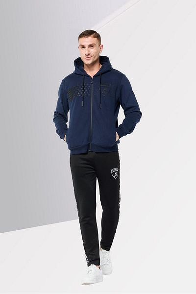 Lamborghini Men Brand Logo Long Sleeves Hoodie, Navy