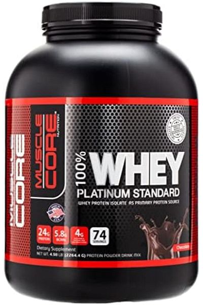 Muscle Core Nutrition Muscle Core Platinum Standard Whey Protein | Chocolate | 2264g | 24g Protein, 5.8g BCAAs, 4g Glutami