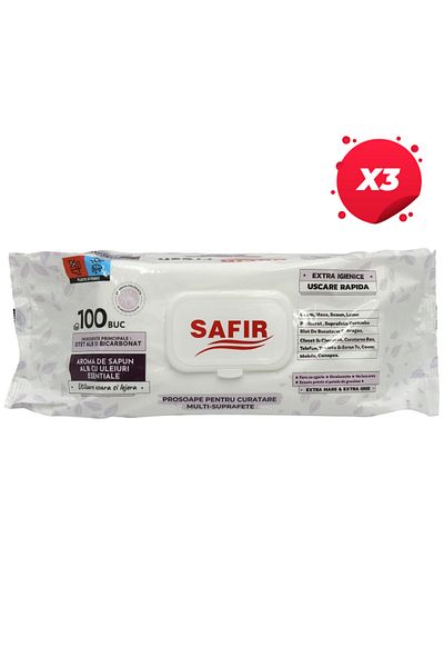 Safir Class X3 - SAFIR FRESH MULTI-SURFACE WET WIPES 100PCS