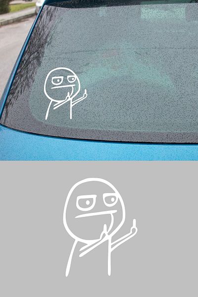 New Jargon 15 X 11 Cm Stickman Autocolant Auto Autocolant Sticla Auto Negru