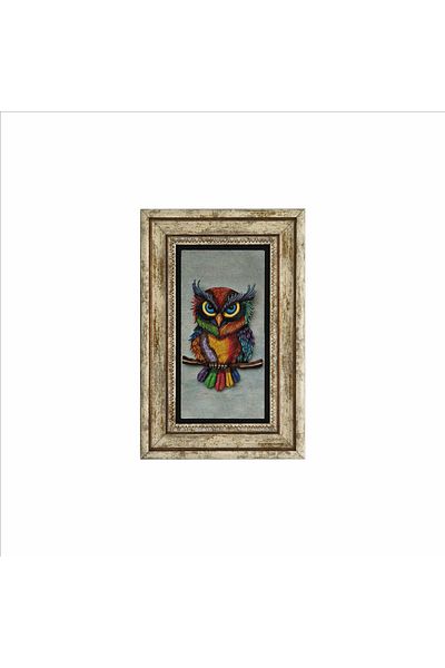 Sadrazam Pictură cu piatră naturală imprimată bufniță (20 X 30 DRG-104)