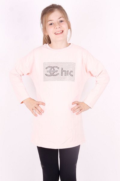 Toontoy Girl's Chic Written Stone Embroidered T-Shirt