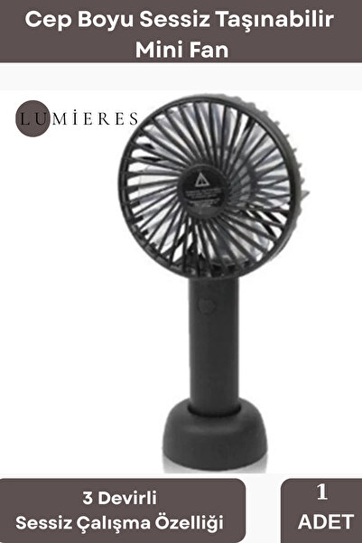 Lumieres Özel Seri Usb Şarjlı 3 Kademeli Sessiz Taşınabilir Mini Fan Pervanel...