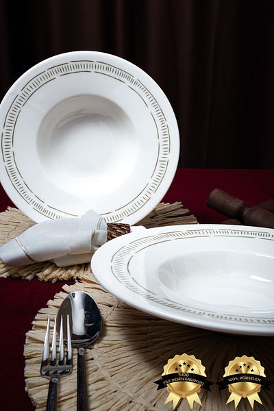 Heda Porselen Mimosa 28cm Porcelain Pasta Plate