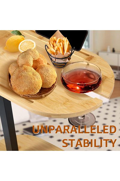COOYA Shaped round table, 360 swivel, with slots for cell phones and tablets, suitable for home use