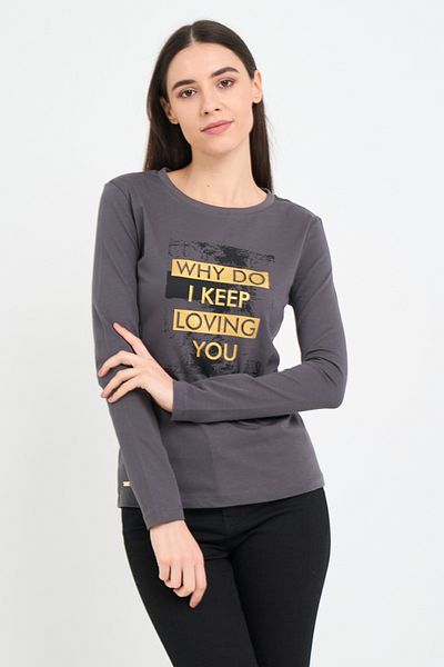 Kenvelo Tricou dama cu maneca lunga si imprimeu
