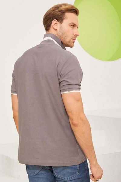 odelon Intersyee Collar Detailed Cotton Men's Anthracite Polo Neck T-Shirt