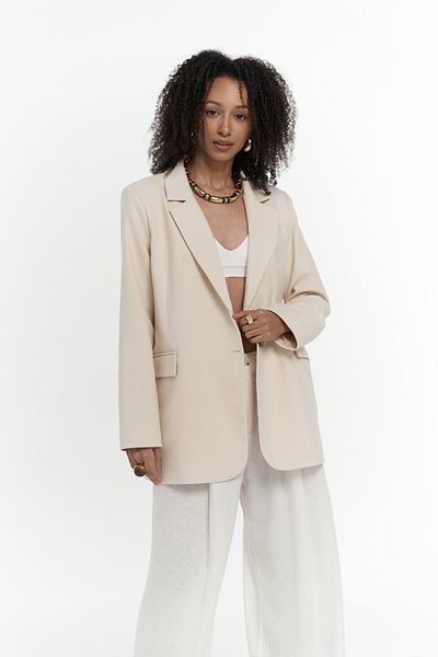 BOHEMAİ Beigefarbener Juba Basic Blazer
