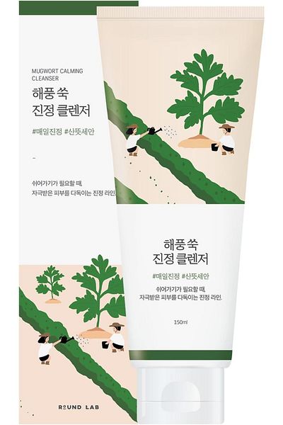 Round Lab ROUND LAB Mugwort Calming Cleanser | Cleanse and calm simultaneously, Formulated with 4-CICA, Soothi