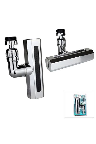 STOREMAX Ozn Silver Wide 360 Degree Rotatable Head - 4 Modes Aerator Waterfall Faucet Tip Ozn