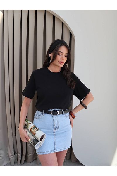 ESRAHELVACI Tricou cu gât crew din Lycra