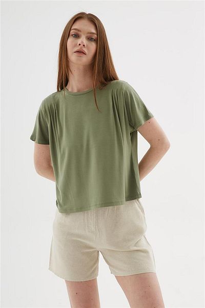 Fashion Friends Μπλούζα Crop από βισκόζη Khaki Textile Manufacturer Προμήθειες για την Εφαρμογή Κάντε κλικ για τον Περιοχή Κάντε κλικ για την Εφαρμογή Αγροτικών Όριων