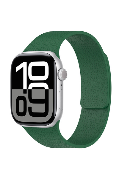 BUTAM BİLİŞİM ساعة 10 مقاس 46 ملم KRD-136 سلك سيليكون منقوش - أخضر