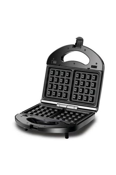 Black&Decker 3 In 1 Interchangeable Grill & Waffle& Sandwich Maker 650 - 780 W TS2130-B5 Black