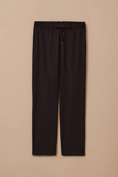 SEÇİL Women's Stripe Detailed Lace up Ankle Length Trousers - Black