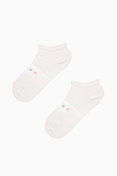 Penti Transparente Blumen Weiß Rosa 2er-Pack Booties-Socken