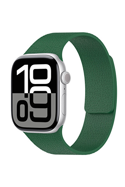 BUTAM BİLİŞİM ساعة 7 مقاس 41 ملم KRD-136 سلك سيليكون منقوش - أخضر