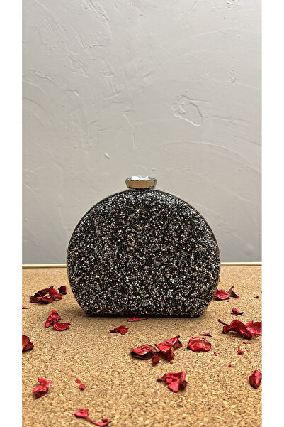 BUKAWEAR Geantă de rochie de seară model flacon de piatră antracit pentru femei