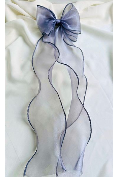 PETEK AKSESUAR WOMEN LONG TULLE BOW BUCKLE GRAY